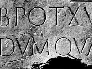 Carved roman inscription on stone