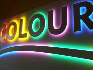 colourful lit signage